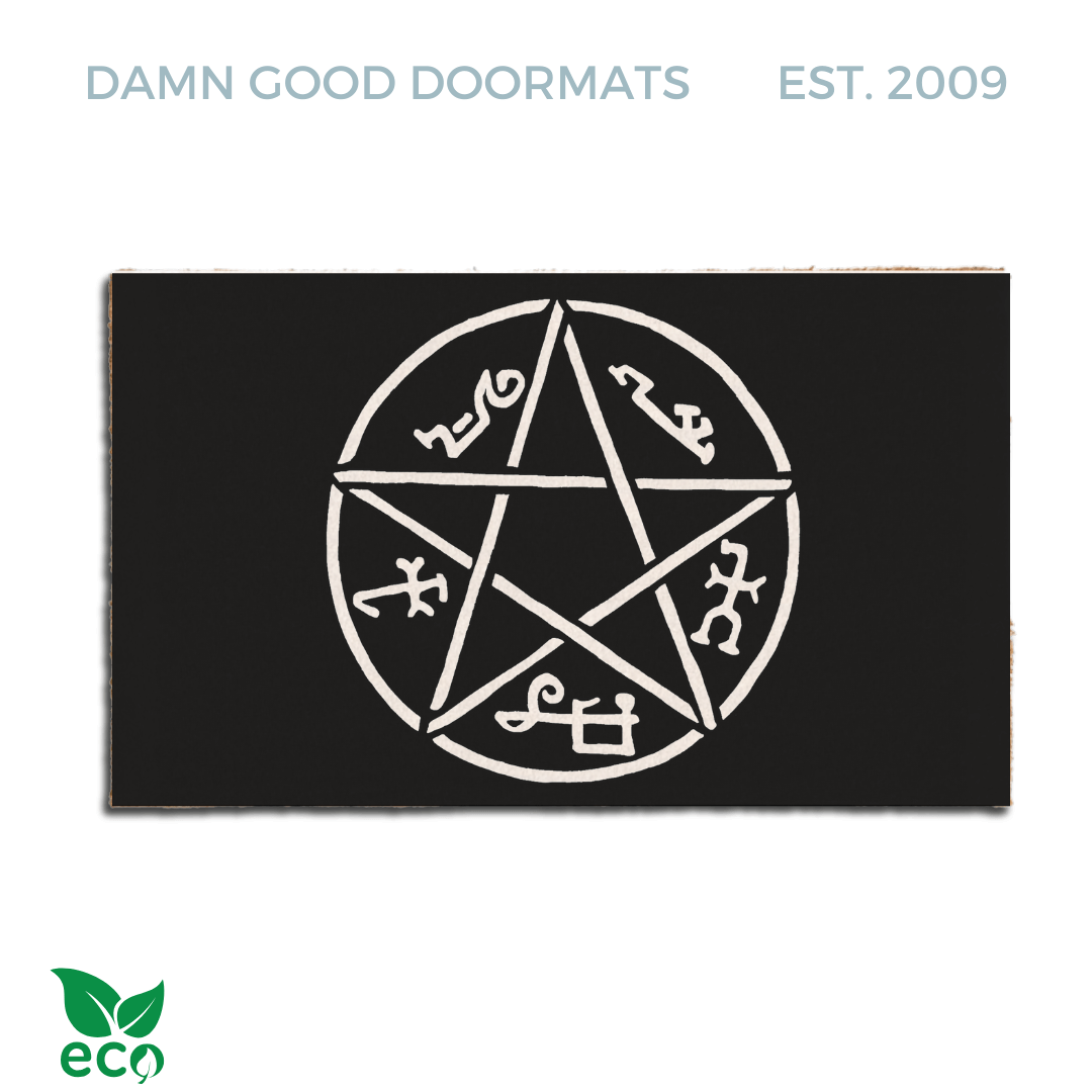 Pentagram Doormat | Black Supernatural Devil's Trap Welcome Mat