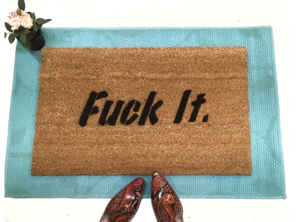 about fucking time F Bomb funny offensive rude doormat go away sign gifts for him FREE us shipping