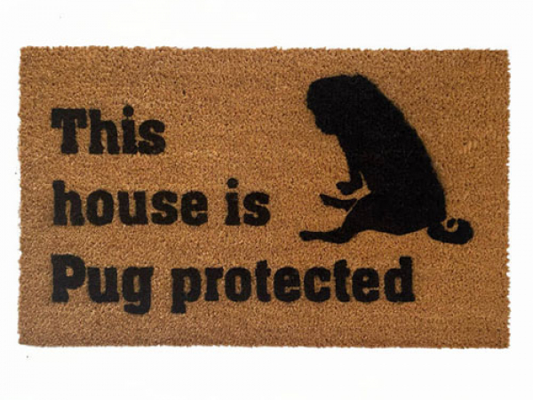 This house is Pug protected sustainable coir doormat