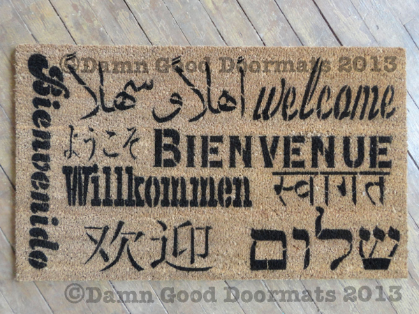 Welcome in all languages doormat