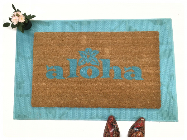 aloha hello goodbye hawaiian doormat sizes