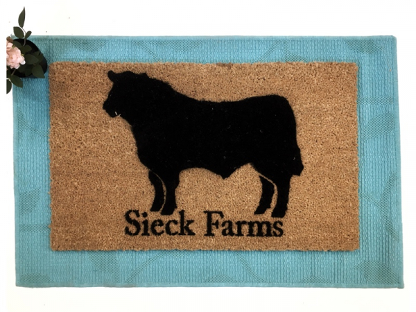 Custom Angus Bull Farmhouse Country  Ranch doormat