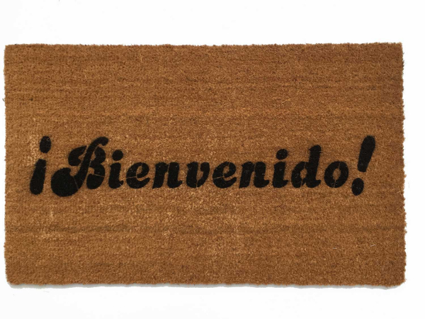 coir outdoor Spanish Bienvenido! doormat