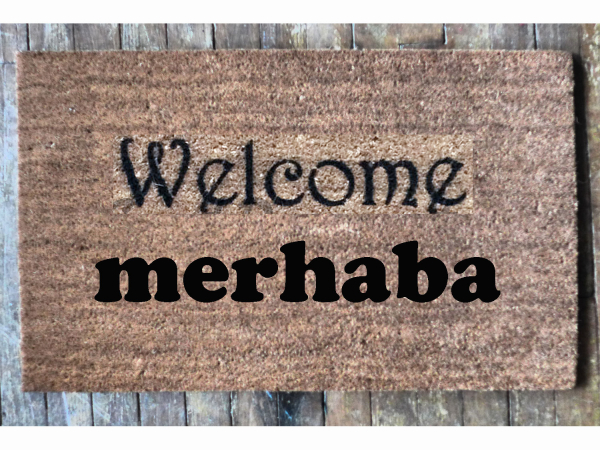 Turkish merhaba welcome mat