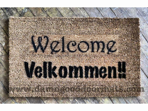 Velkommen!! It's Norwegian AND Danish for Welcome