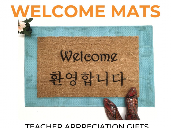 BILINGUAL WELCOME MATS TEACHER APPRECIATION GIFT