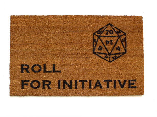 Dungeons and Dragons, Roll for initiative RPG doormat 20 sided die