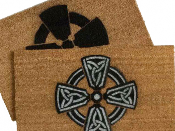 celtic cross irish welsh christian damn good doormat welcome rug outdoor