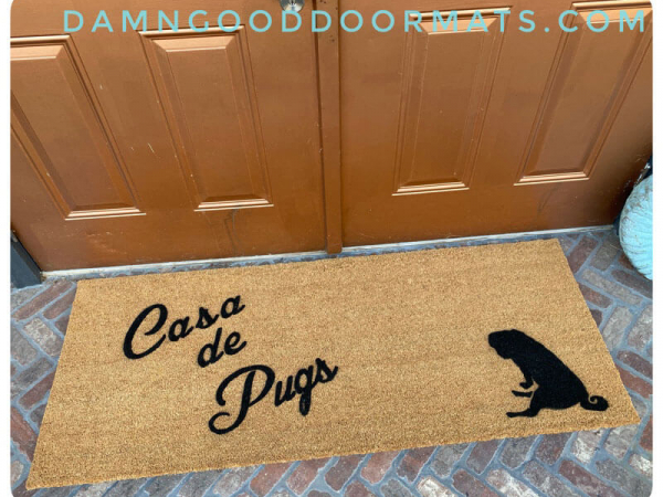 Casa de Pugs sustainable coir doormat