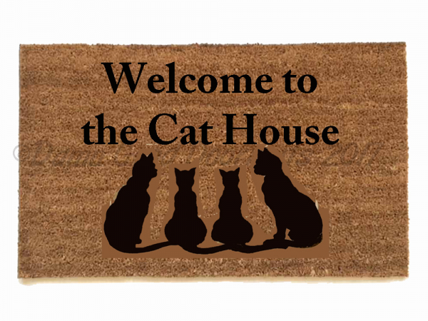 feline fine cat lover doormat