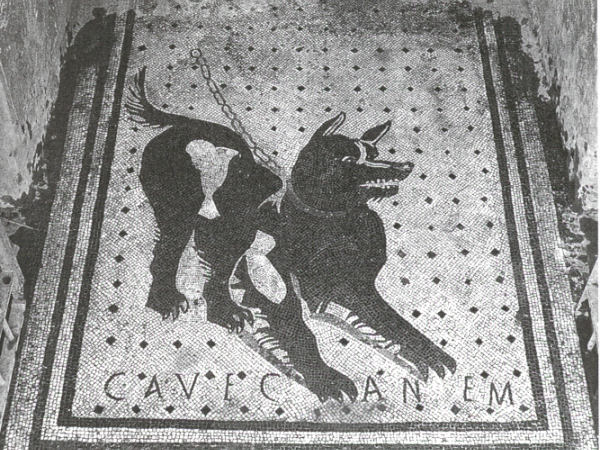 Cave Canem Roman mosaic "Beware of Dog" doomat