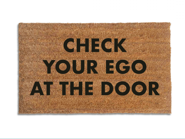 Check your ego at the door Mantra mindful coir doormat