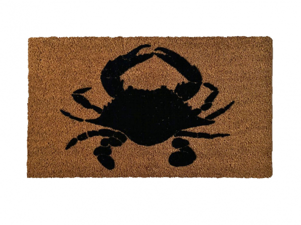 Crustaceancore Chesapeake Bay blue crab nautical home decor beach house doormat