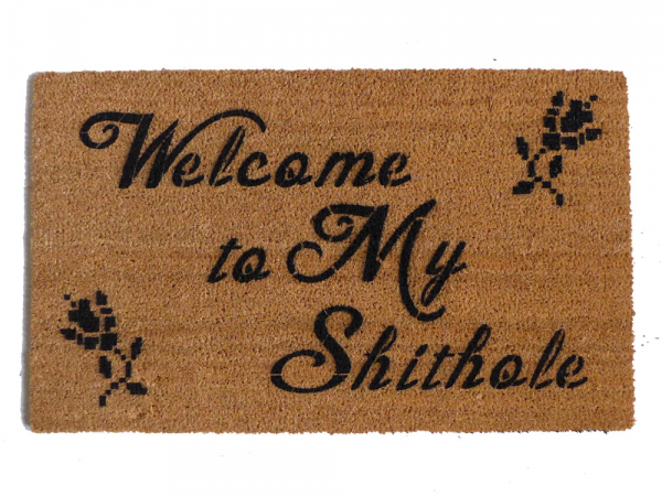 Crosstitch Welcome to MY SHITHOLE not my president doormat