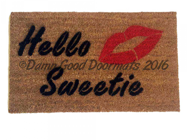 Hello Sweetie Kiss doormat