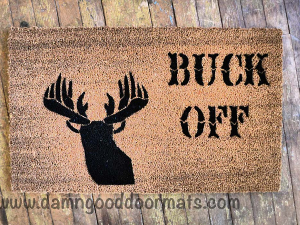 Buck Off! Deer hunter funny doormat