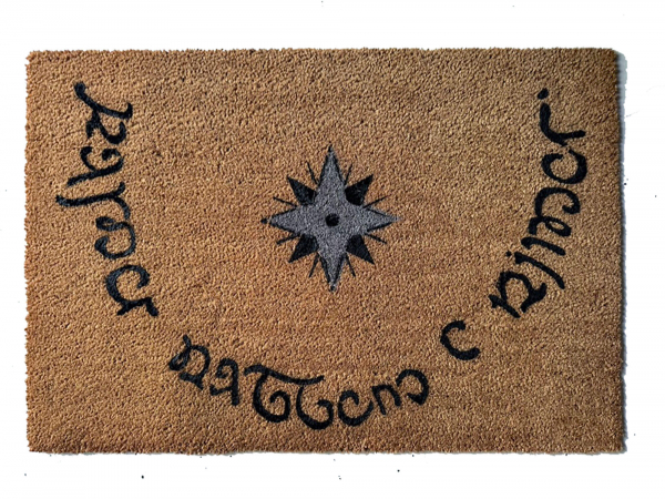 Elvish JRR Tolkien Quote "Speak Friend and enter" doormat