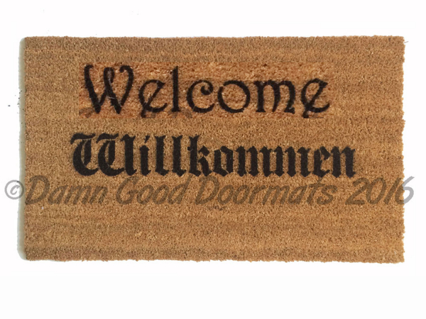 NEW olde english German door mat Willkommen doormat