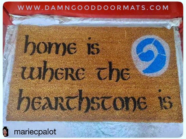 Home is where the Hearthstone is Minecraft gamer doormat