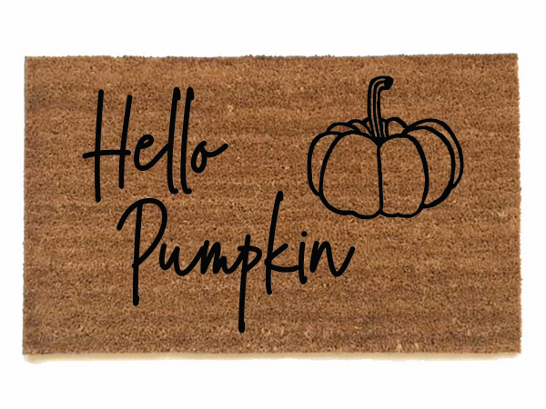 Hello Pumpkin coir outdoor Doormat