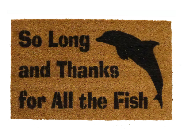 so long thanks for all the fish douglas adams hitchikers guide galaxy nerdy gift