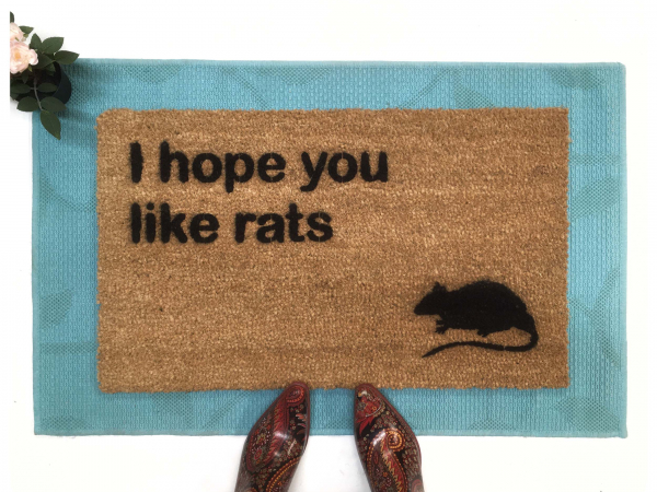 I hope you like rats funny halloween doormat