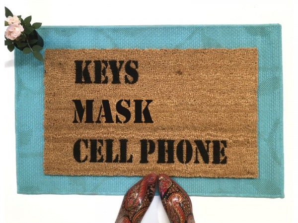 KEYS MASK CELL PHONE™ outdoor coir doormat