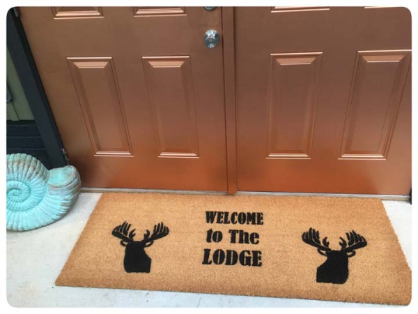 doublewide XL Lodge Deer head Country Farm life style doormat