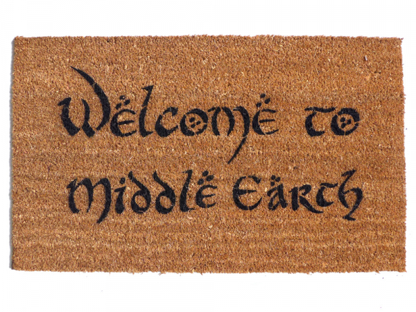 Welcome to Middle Earth, JRR Tolkien nerd doormat The Hobbit, LOTR