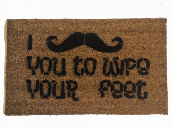 I mustache you to wipe your feet novelty funny doormat