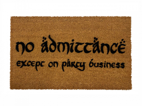 no admittance except on party business The Shire JRR Tolkien doormat
