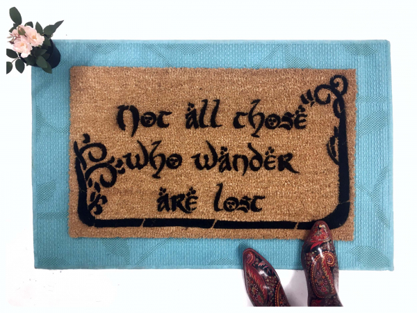 JRR Tolkien nerd doormat Not all those who wander are lost