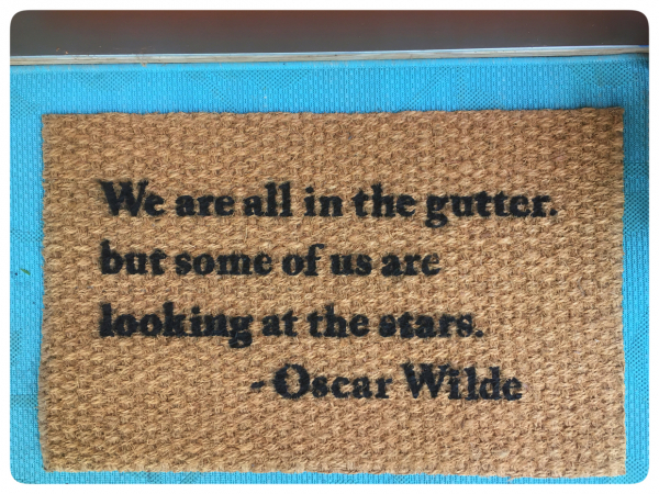 oscar wilde quote gutter stars literary english teacher retirement gift doormat