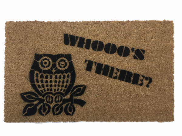 OWL Whooo's There outdoor coir doormat