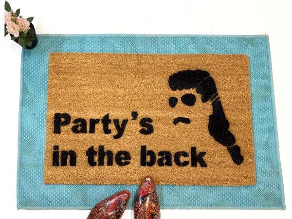 Party's in the back™ funny MULLET doormat