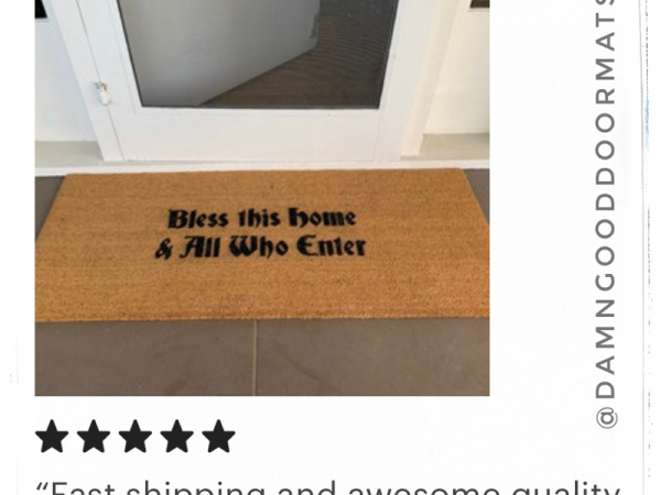 Bless this home and all who enter sweet christmas doormat damn good