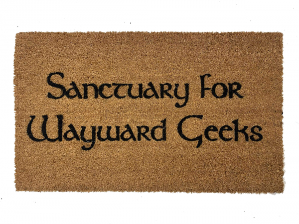 outdoor coir Sanctuary for Wayward Geeks doormat