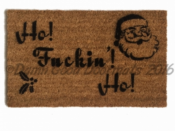 funny rude santa doormat for christmas ho fucking ho