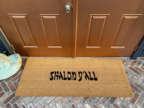 doublewide XL shalom y'all jewish novelty welcome doormat