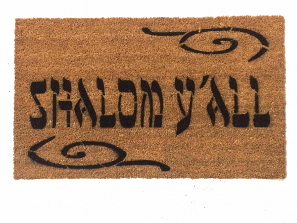 shalom y'all jewish novelty welcome doormat