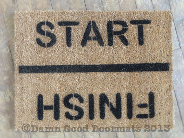 Start / Finish Rat race runner- funny Novelty doormat