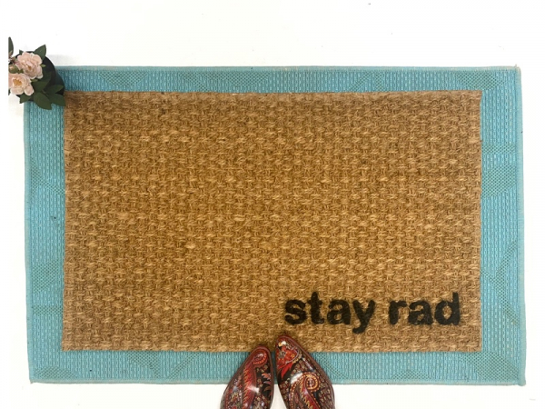 stay rad skateboarder doormat awesome eco friendly