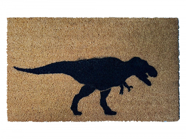 Beware of the T Rex dinosaur doormat