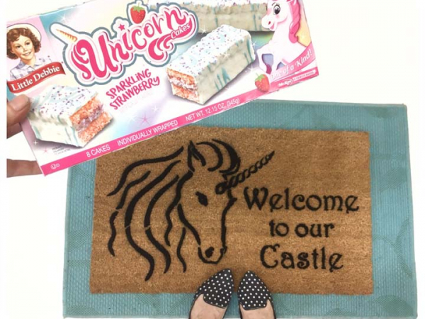 Welcome to our Castle Unicorn Fairy Tale doormat