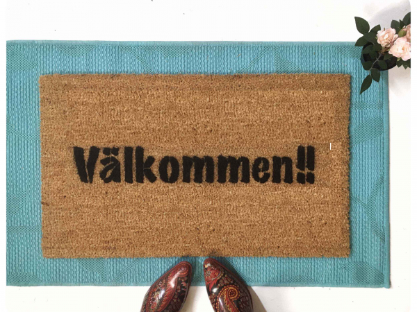 Välkommen!! It's Scandanavian decor -Swedish for Welcome!