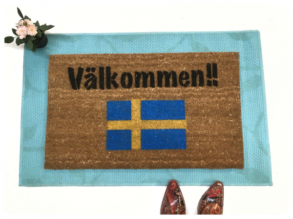 Välkommen!! It's Swedish for Welcome! with a Swedish flag