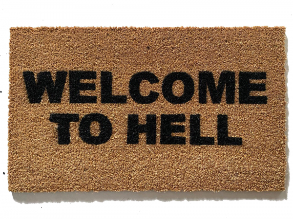 Welcome to Hell Halloween doormat gothic home decor