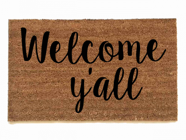 Welcome Y'all outdoor coir doormat