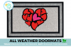 all weather gray Valentines Day heart pink red damn good doormat