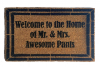 classy Welcome to the Home of Mr. & Mrs. Awesome Pants™ wedding gift doormat